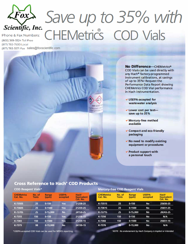 Chemtrics COD Vials